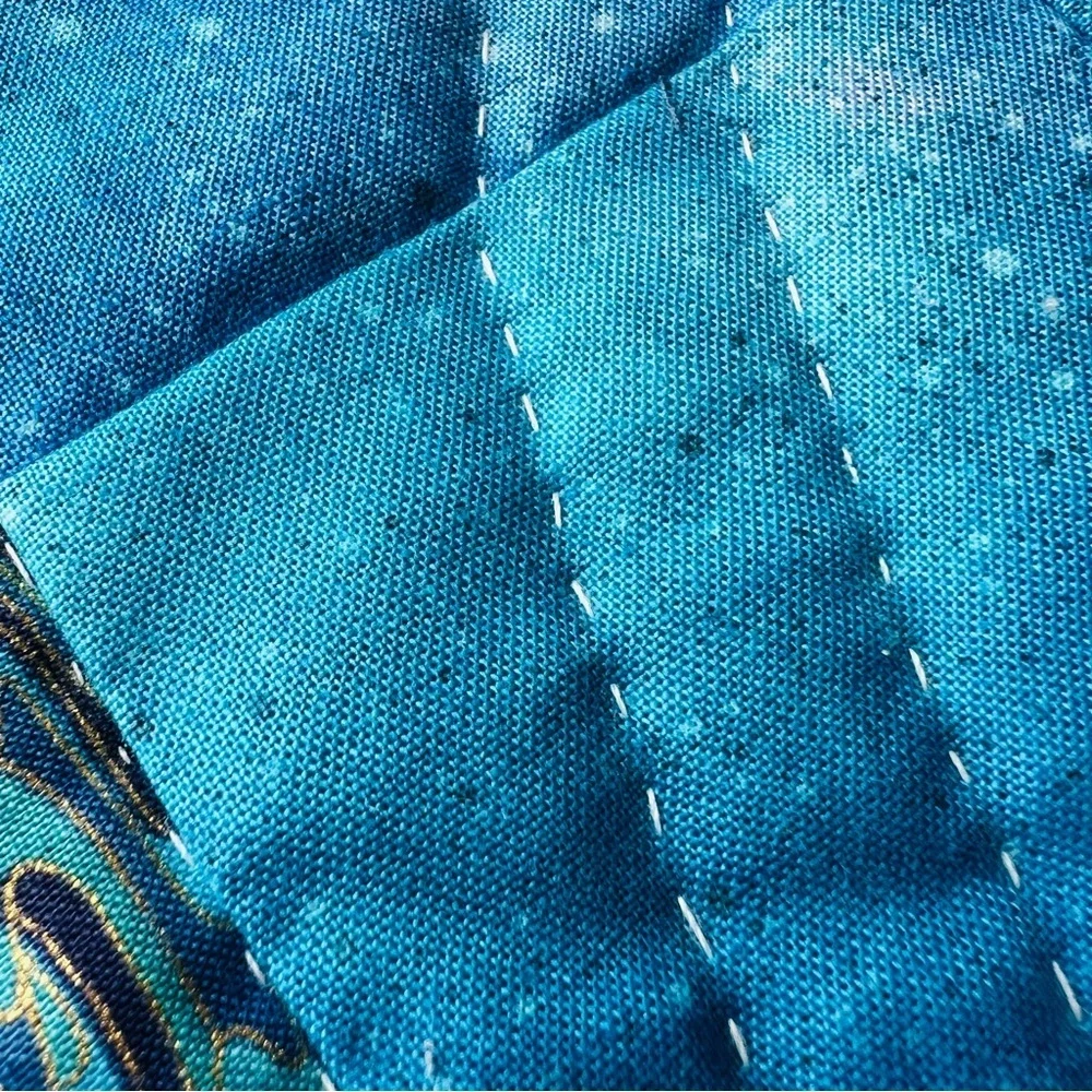 Handmade Ocean Fish Quilt 48” x 60” – Coastal Nautical Beach House Throw